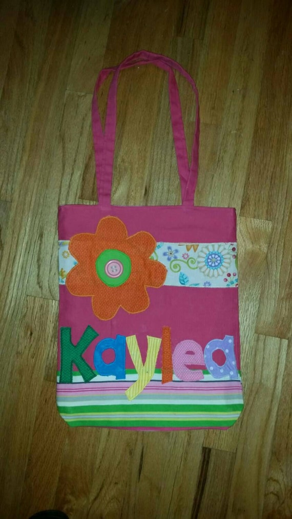 Medium Personalized Kids Tote Bag Girl Tote Bag Canvas Tote