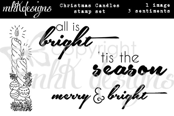 Christmas Candles Digital Stamp Set