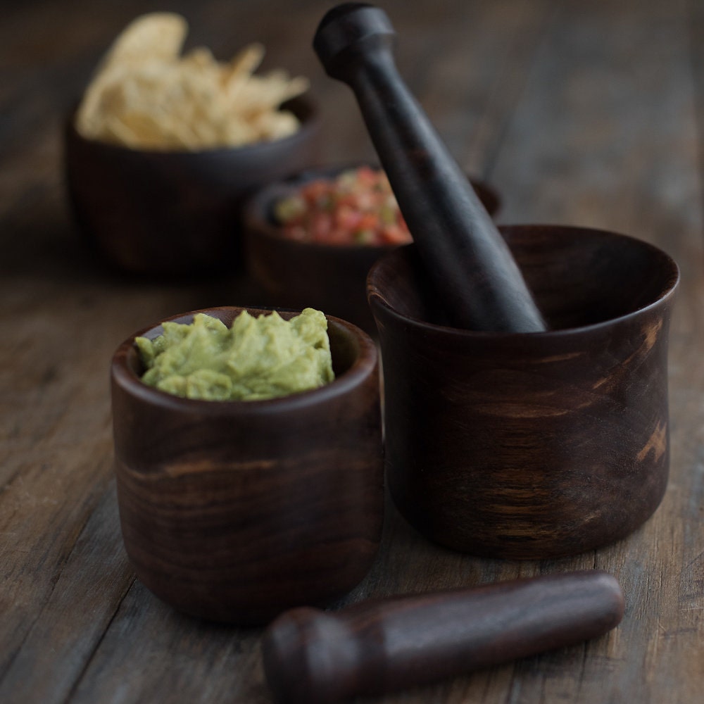 Mortar and Pestle Wood Mortar Pestle Set Gift for Her Gift