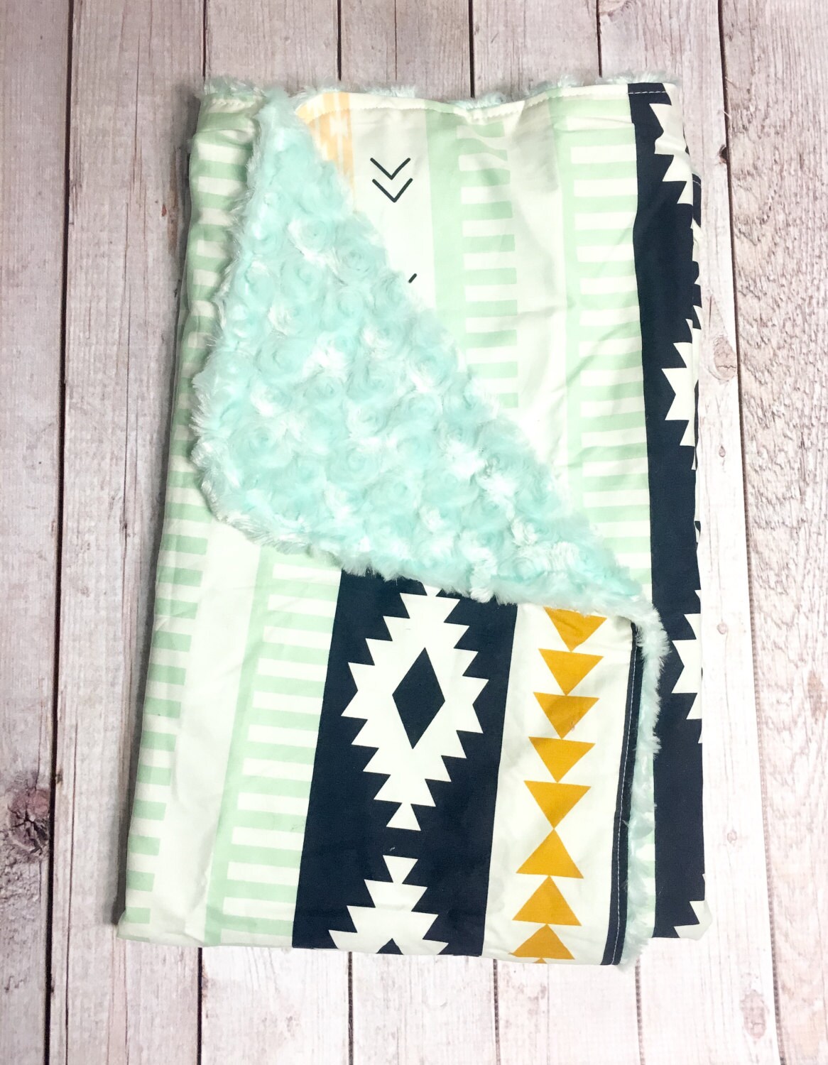 Gender Neutral Baby Blanket Aztec Tribal Baby Blanket by BizyBelle