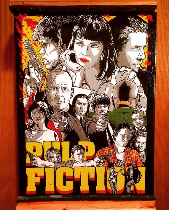 Hand Painted PULP FICTION Acrylic Painting on by WhackWamBam