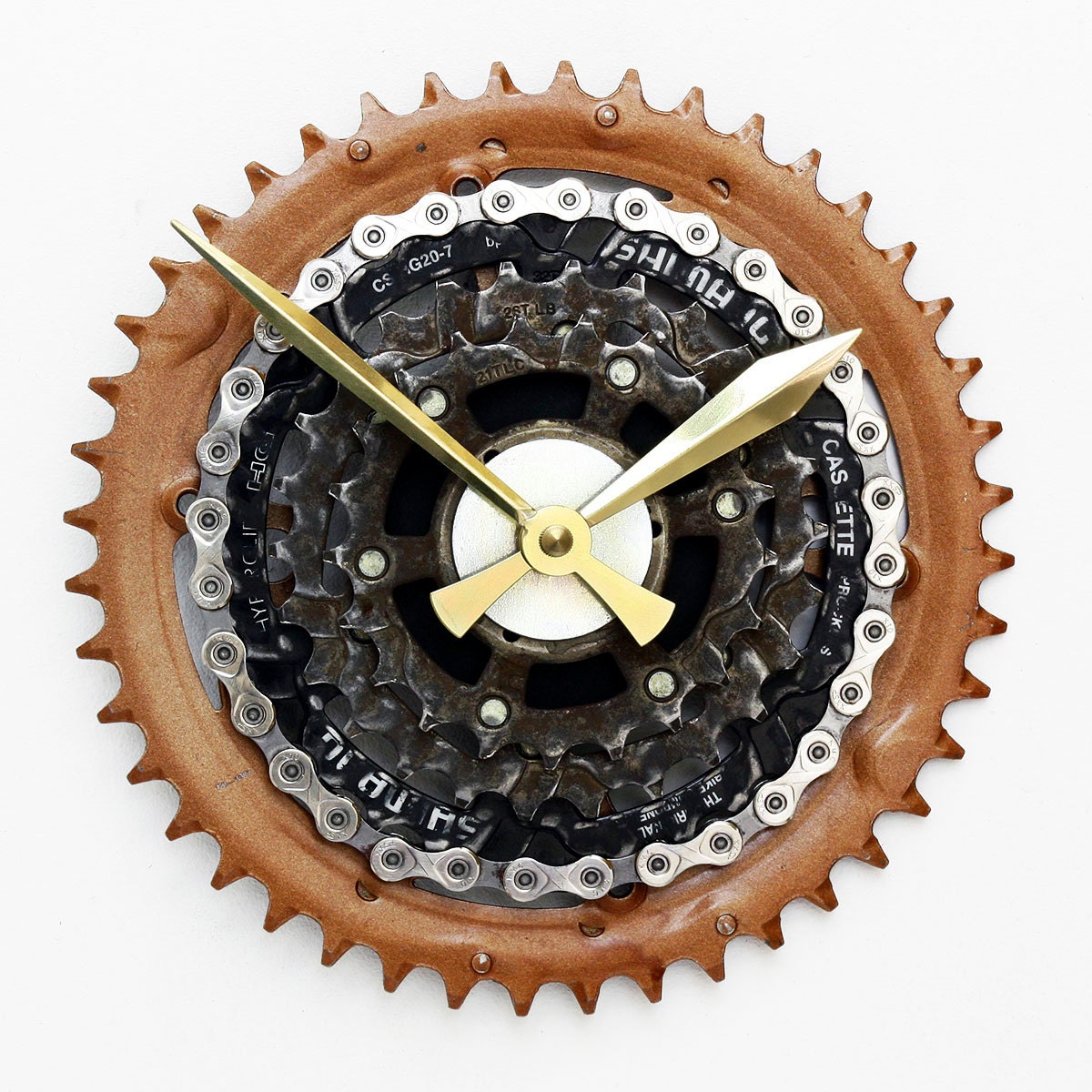 Bike Wall Clock Bicycle Gear Clock Bicycle Chain by treadandpedals