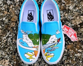 CUSTOM VANS SHOES • "Dookie Vans" • Handpainted Shoes With Fabric Paint