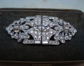 Art Deco Rhinestone Duette Brooch & Shoe Clips