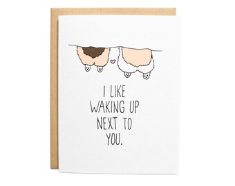 I Like Waking Up Next to You Corgi Card, Corgi Dog Card, Corgi Butt, Corgi Anniversary Card, Valentines Card