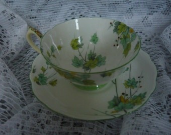 Vintage Royal PARAGON L'AUTOMNE Hand Painted Cup and Saucer Circa 1930-1933