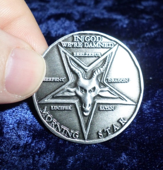 Lucifer Pentecostal Coin in Antique Silver finish Cosplay prop