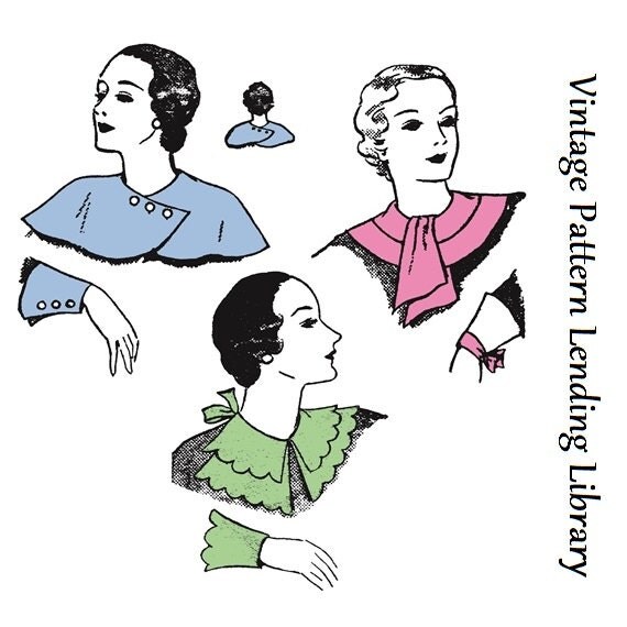 1930s Ladies Cuffs And Collars Reproduction Sewing Pattern