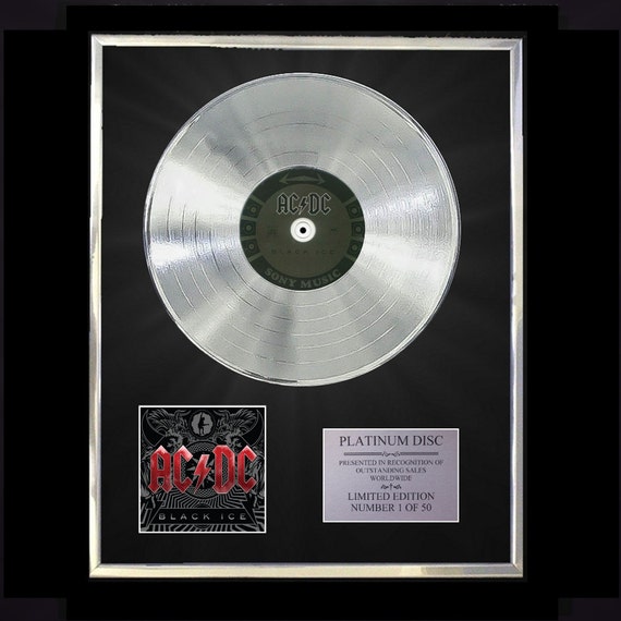 Ac Dc Black Ice Cd Platinum Disc Vinyl Record Lp Award