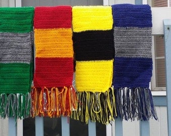 Harry Potter Scarf, Gryffindor scarf, Ravenclaw scarf, Hufflepuff scarf, Slytherin scarf, Hogwarts scarf, Harry Potter costume
