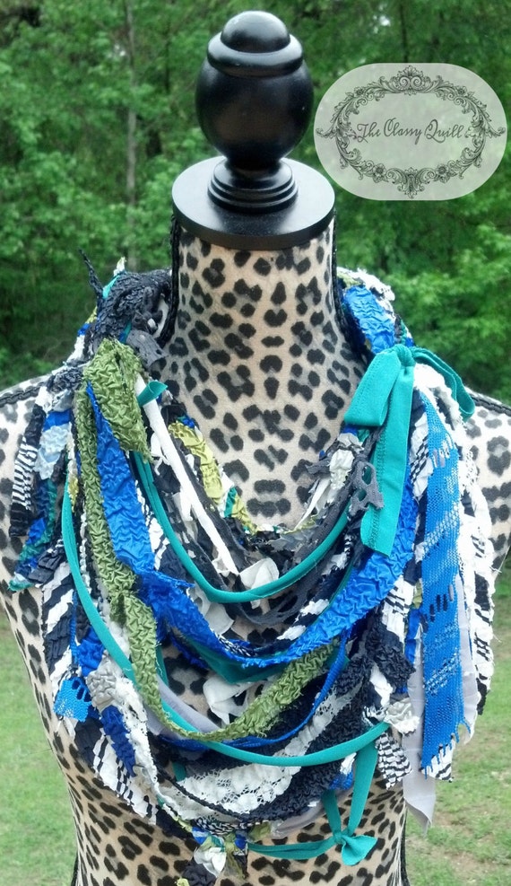RECYCLED REMNANTS Upcycled Scrappy Scarf/ by TheClassyQuill
