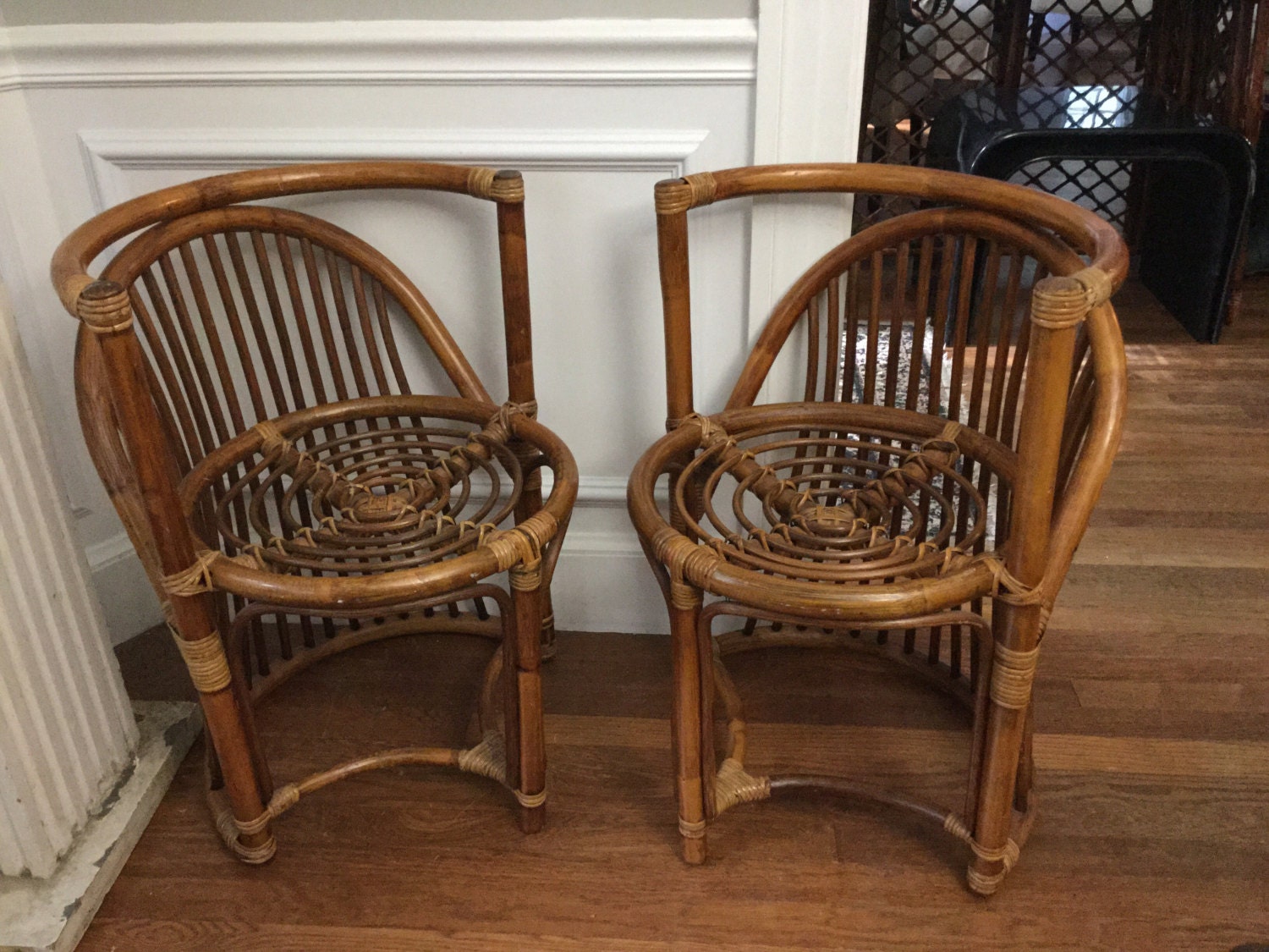 Pair of Vintage Rattan Chairs