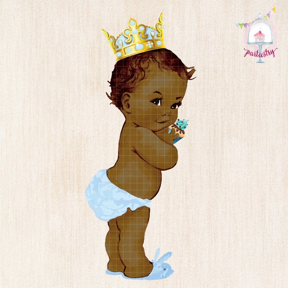 Download Vintage Baby Prince Birthday Clipart Watercolor by Parteestry