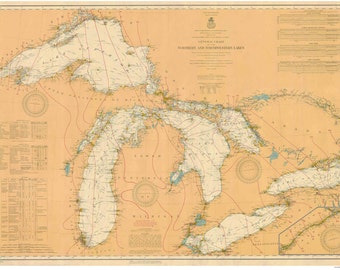 Lake Huron 1984 Nautical Map Reprint 40000 scale by Oldmap on Etsy