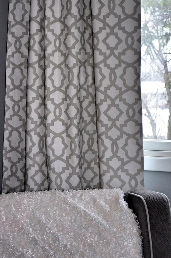 Gray Modern Print Curtains