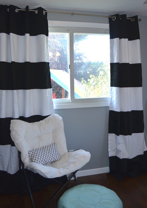 Black and White Striped Curtains