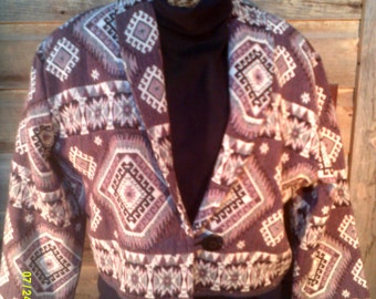Woman's Vintage Cotton Southwestern Style Jacket, size Med (10 to 12), by Flashback