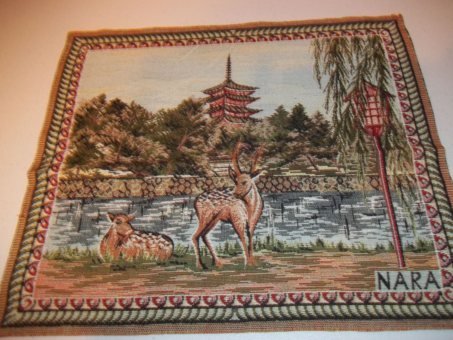 NARA Woven Tapestry Nara Japan Tapestry of Sarusawa Pond