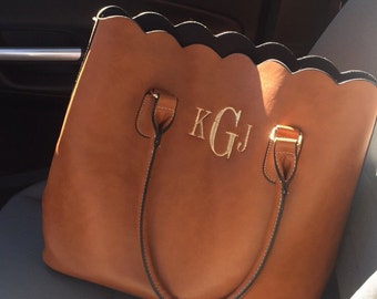 Monogrammed Scallop Tote Bag/Purse FREE SHIPPING