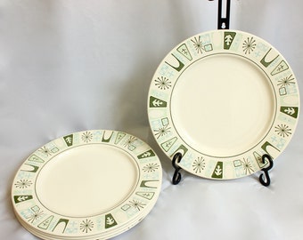 Mid-Century Taylor-Smith-Taylor "Cathay" Taylorstone Dinner Plate/ Atomic