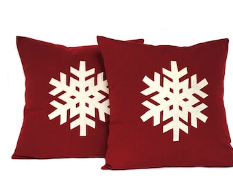 One Snowflake Christmas Pillow cover, 20x20, holiday pillow, decorative pillow, Christmas decoration