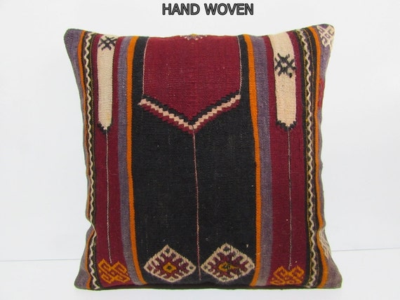 kilim pillow 24x24 moroccan floor cushion by DECOLICKILIMPILLOWS