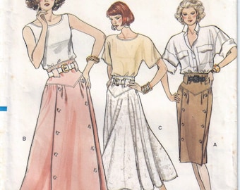 1987 Misses Skirt Pattern, Vogue 9851 A, Size 6-8-10