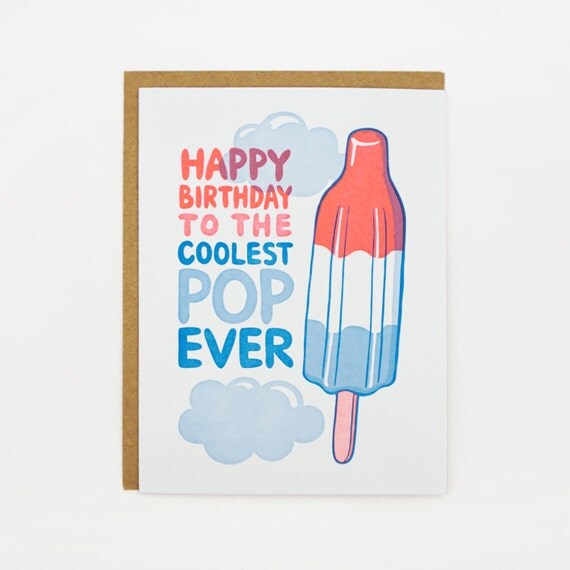 Happy Birthday Coolest Pop Letterpress Card by luckyhorsepress