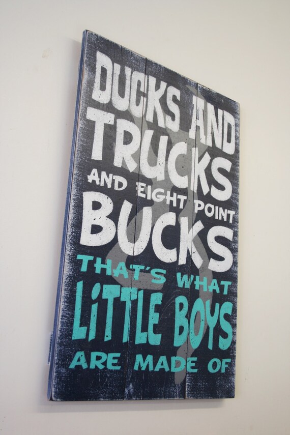 Items similar to Ducks Trucks And Eight Point Bucks Boys Nursery Decor