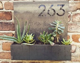 Garden District House Number Planter