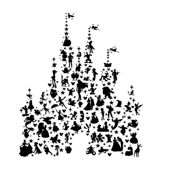 Disney Character Castle Decal Disney Castle by CarolinaMagnoliaDes