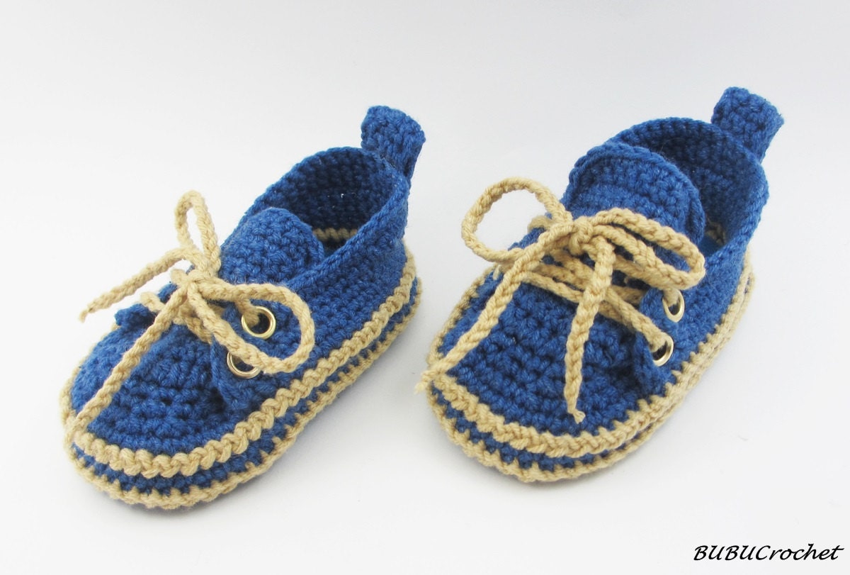 Crochet baby shoes Crochet Baby Booties Blue Baby Shoes