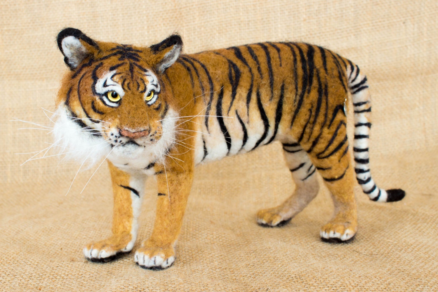 Kumal the Tiger: Needle felted animal sculpture