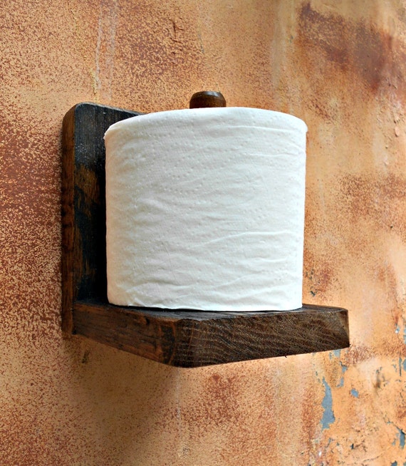 Toilet Paper Holder Rustic Wood Tissue by RobsRusticCreations