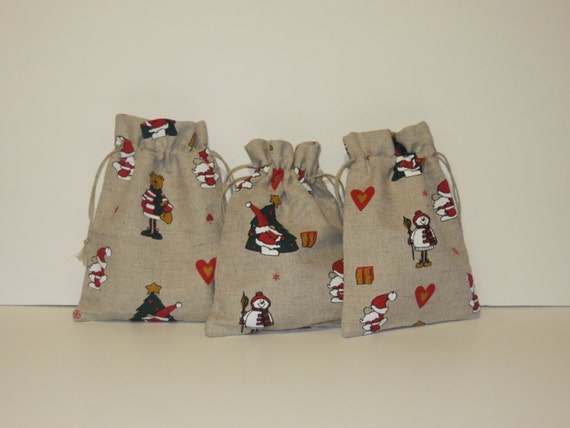 christmas gift wrap set 3 christmas linen gift bags santa christmas gift wrap set 3 christmas linen gift bags santa