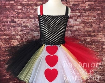 Queen of hearts tutu, queen of hearts tutu dress, queen of hearts dress, queen of hearts costume, alice in wonderland tutu, heart queen tutu