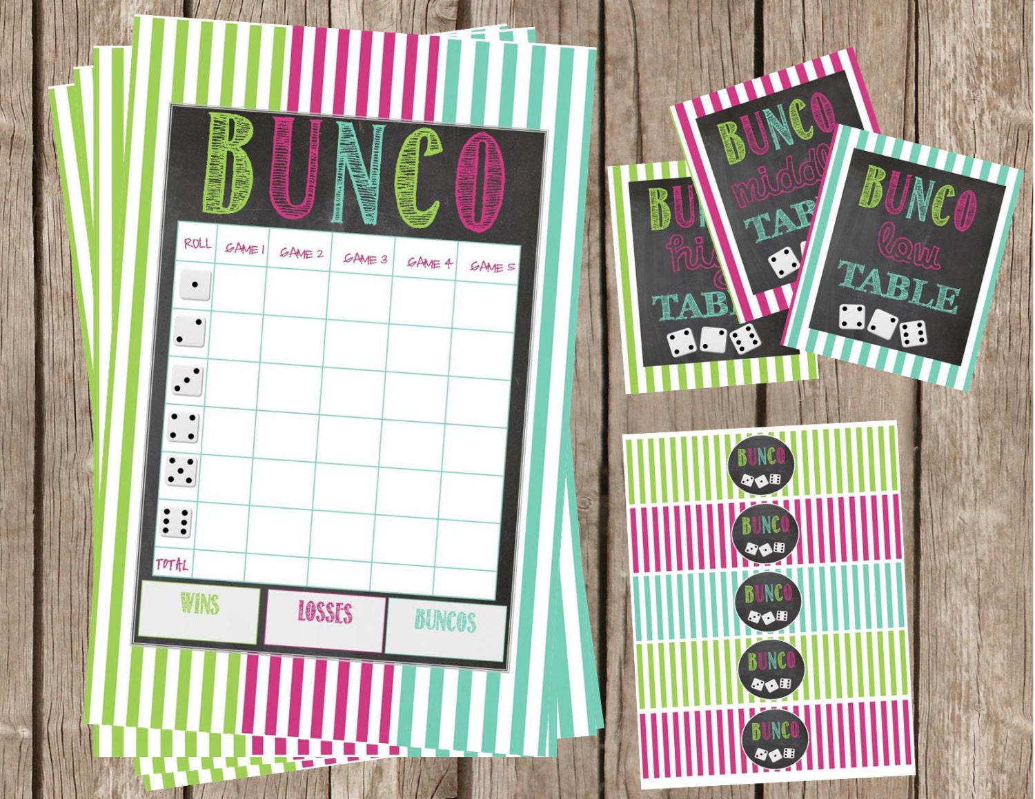 Printable Bunco Score Sheet Printable Bunco Table