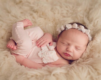 NEWBORN ROMPER, Romper Set, Newborn Pants, Bow Headband, Newborn Photo Romper, Newborn Romper Set, Photography Prop, Newborn Prop