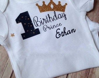 Boys First Birthday Outfit | Prince 1st Birthday bodysuit for Boys | First Birthday Boy Shirt