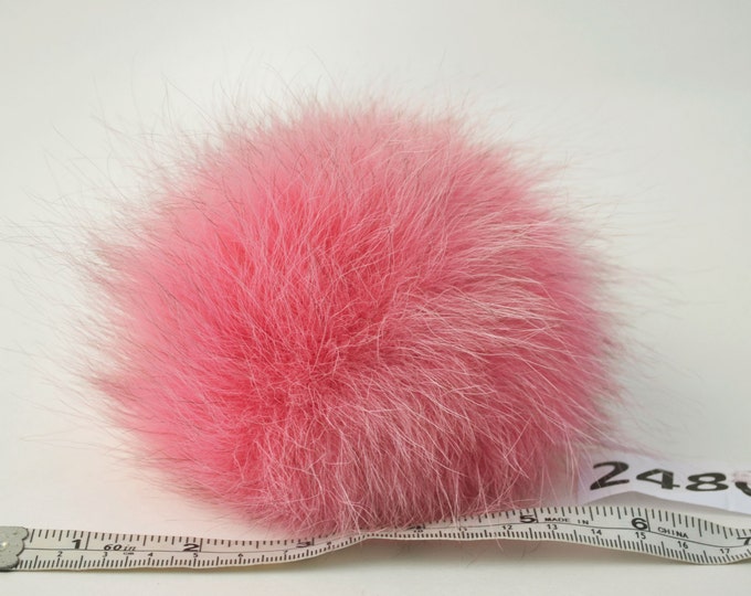 FOX FUR POMPOM! Real Fox Pom-Pom, Pink Fur Pom Pom, Genuine Fur Pom Pom, Pom Pom for Winter Hat, for Women Hat, for Knitted hats, Child