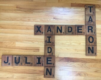 Large scrabble tiles- Scrabble wall Tiles - Large Scrabble Letters - scrabble wall art - scrabble letters - scrabble wall hanging - custom