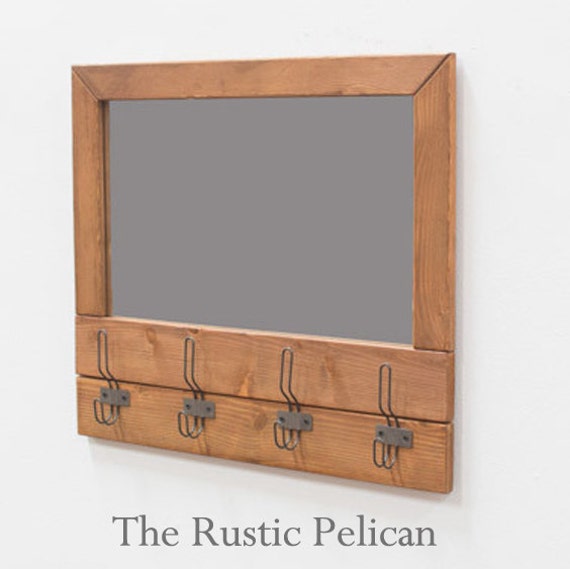 Rustic Wooden Wall Mirror Rustic Coat Rack French Vintage