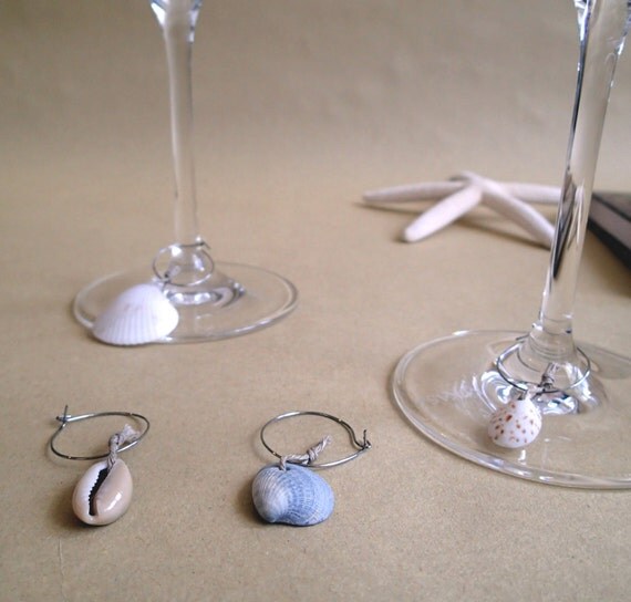 Seashell Wine Glass Charms set of 4
