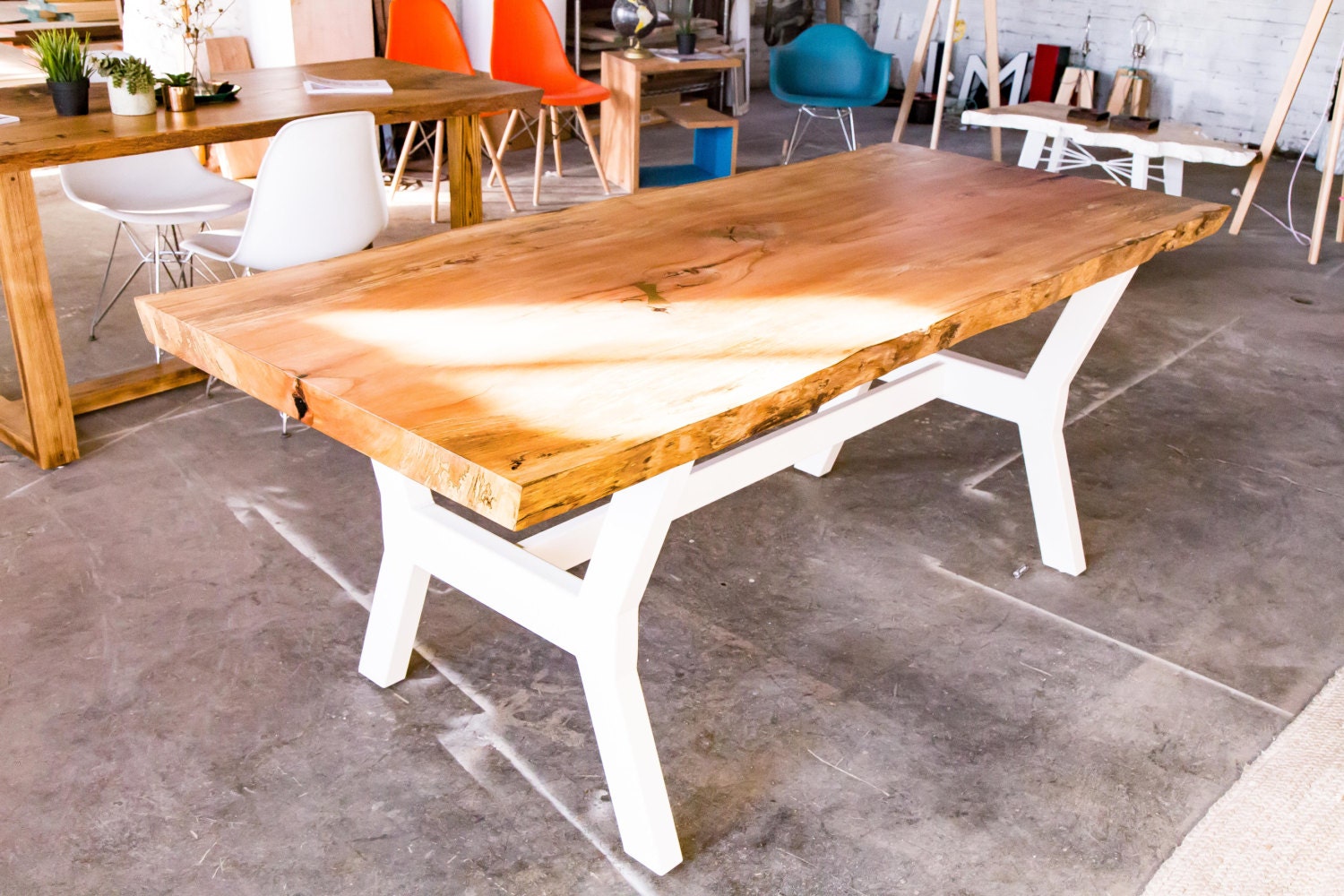 Live Edge Dining Table Harvest Table Farmhouse Table Modern