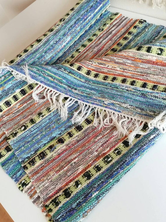 Scandinavian large Handwoven rag rug /carpet by scandinavianseance
