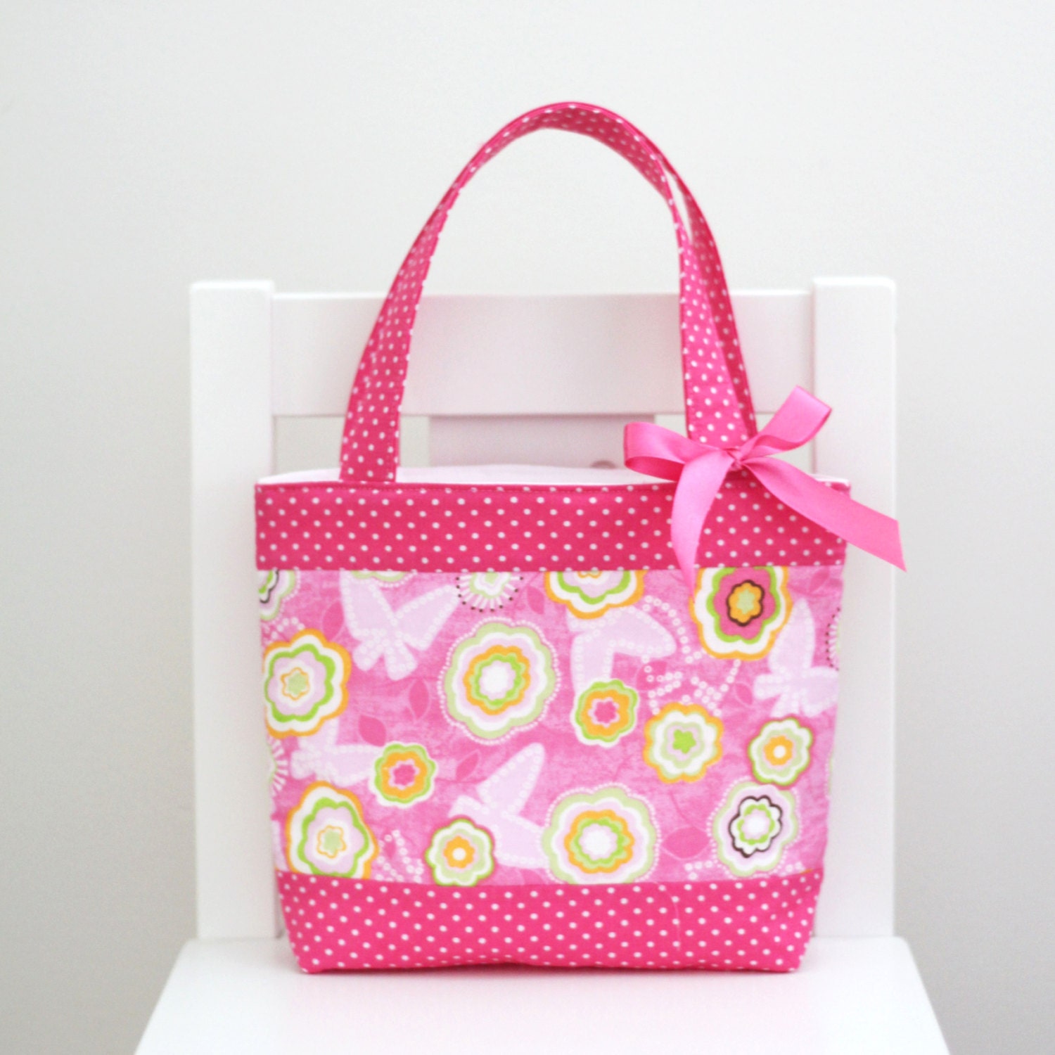 Little Girls Bag / Mini Tote Bag / Girls Bag / Kids Bag Pink