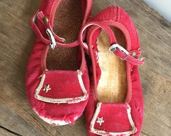 Vintage Red Baby Shoes Pair