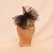 Handmade ivory heart shaped hat/fascinator with black tulle bow