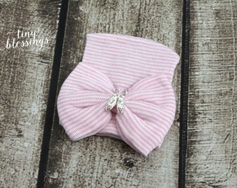 Rhinestone Ballet Newborn Hat, Newborn Hat, Baby Hat, Hospital Hat, Newborn Coming Home Outfit, Newborn Hospital Hat, Newborn Hat
