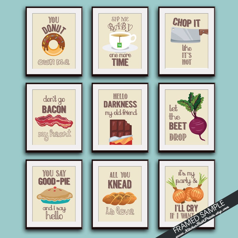 View Detail Funny Kitchen Song Series Set of 9 Art Prints Featured in Design Interior